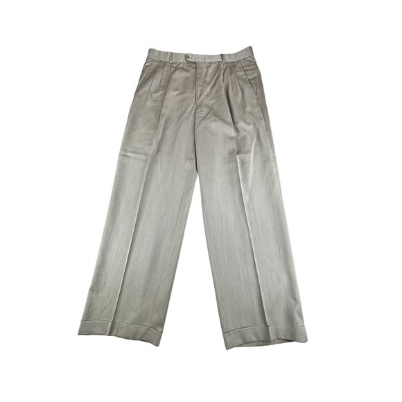 Balin For Nordstrom Other - Ballin Pleated Pants Wool Silk Dress Mens 35 Preppy Educore Cuff Trousers